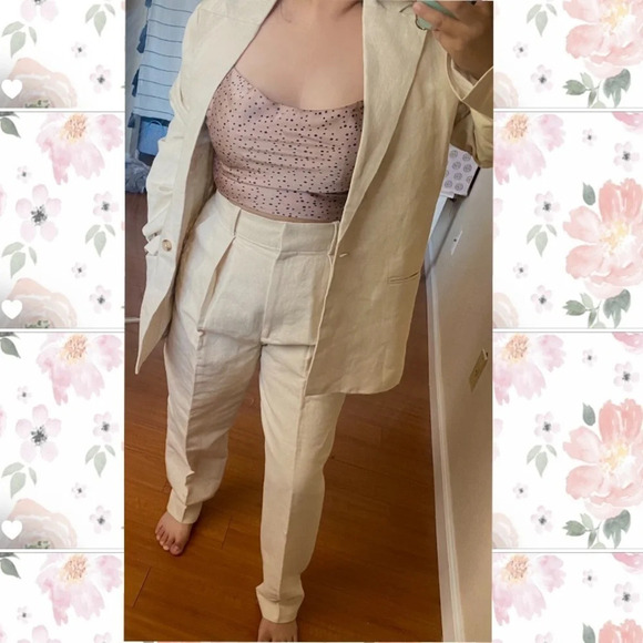 Rachael Wang Oversized‎ oatmeal blazer neutral size Small - Picture 3 of 7